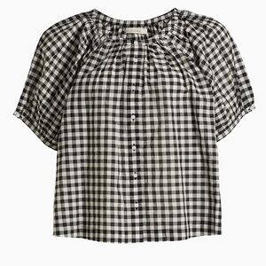 Doen June Top in Noir Greta Gingham